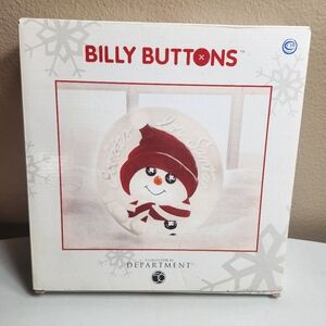 Department 56 Billy Buttons Snowman Decorative Collectible 10" Plate w/Box